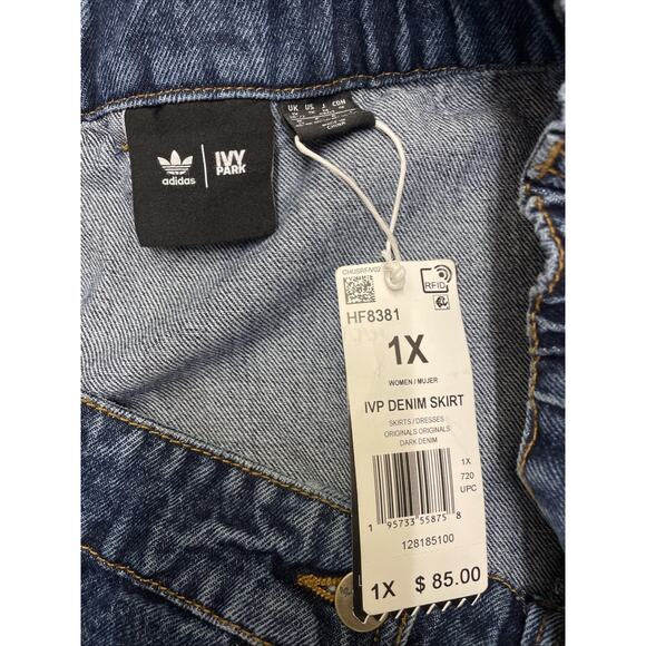 Adidas X Ivy Park Womens Denim Skirt HF8381 Size 1X - Picture 2 of 3